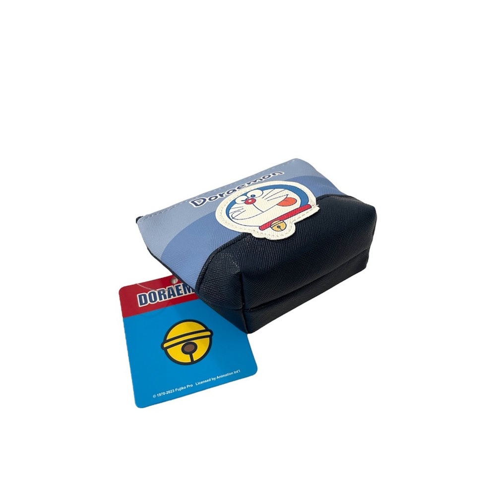 NEW Doraemon Coin Purse Zip Pouch Japanese Anime Manga Robotic Blue Cat Wink NTW - Picture 2 of 3